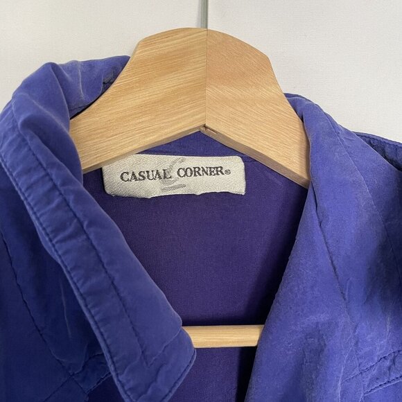 Casual Corner Womens Silk Wrap Dress With Long Sleeves Pockets Royal Blue Size 8 - Picture 3 of 12